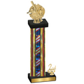 Accented Single Flag USA Second Place Baseball Trophy