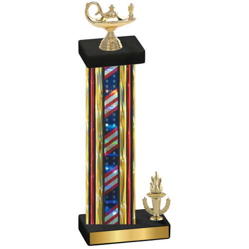 Accented Single Flag USA Victory Academics Trophy