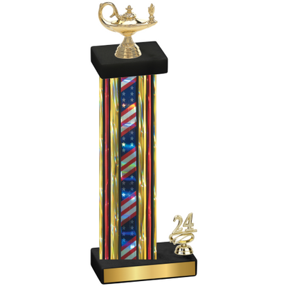 Accented Single Flag USA Year Academics Trophy