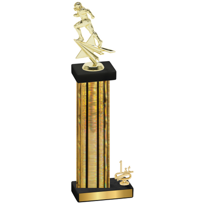 Accented Single Gold Glacier First Place Football Trophy