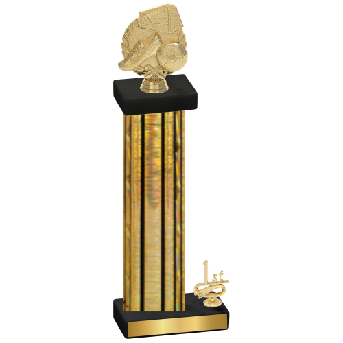 Accented Single Gold Glacier First Place Soccer Trophy