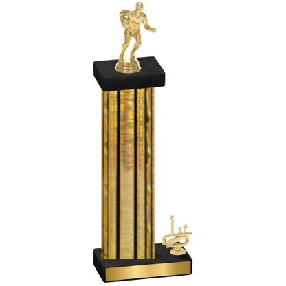 Accented Single Gold Glacier First Place Rugby Trophy