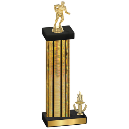 Accented Single Gold Glacier Victory Rugby Trophy