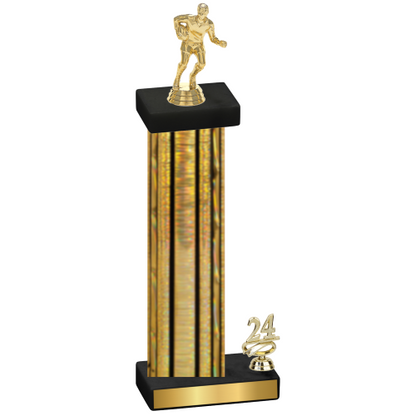 Accented Single Gold Glacier Year Rugby Trophy