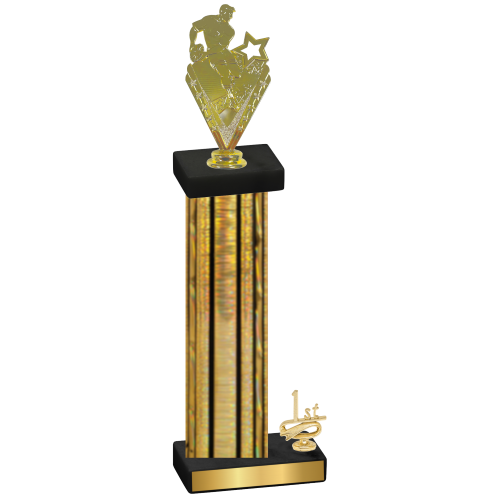 Accented Single Gold Glacier First Place Rugby Trophy