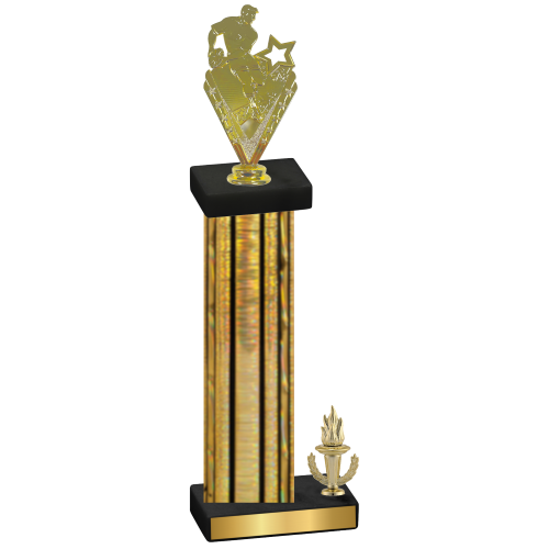 Accented Single Gold Glacier Victory Rugby Trophy