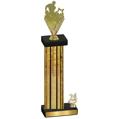 Accented Single Gold Glacier Year Rugby Trophy