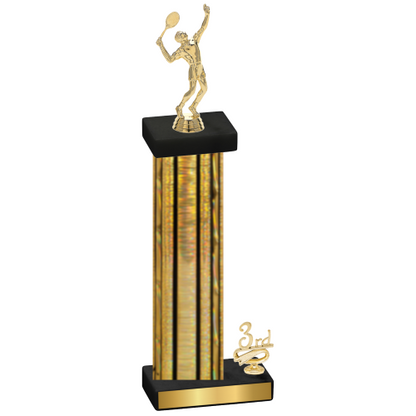 Accented Single Gold Glacier Third Place Tennis Trophy