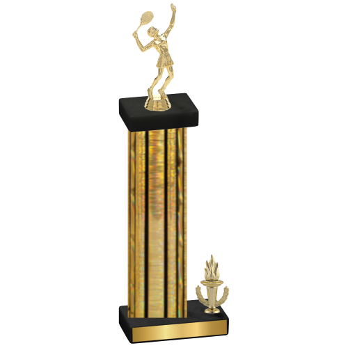 Accented Single Gold Glacier Victory Tennis Trophy