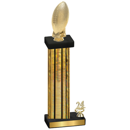 Accented Single Gold Glacier Year Football Trophy