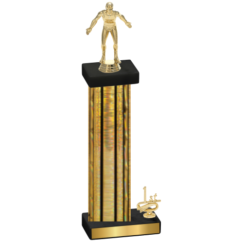 Accented Single Gold Glacier First Place Wrestling Trophy