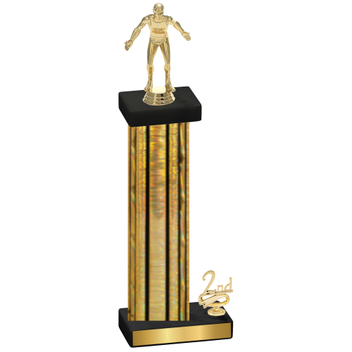 Accented Single Gold Glacier Second Place Wrestling Trophy