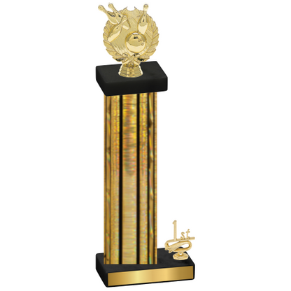 Accented Single Gold Glacier First Place Bowling Trophy