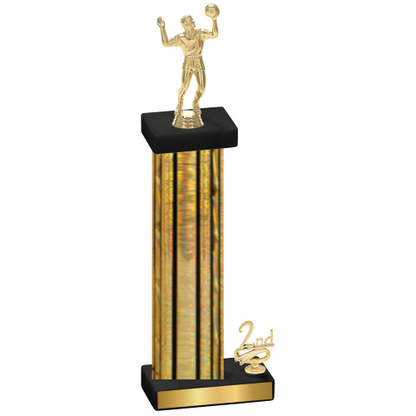 Accented Single Gold Glacier Second Place Volleyball Trophy