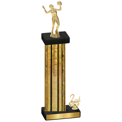 Accented Single Gold Glacier Second Place Volleyball Trophy