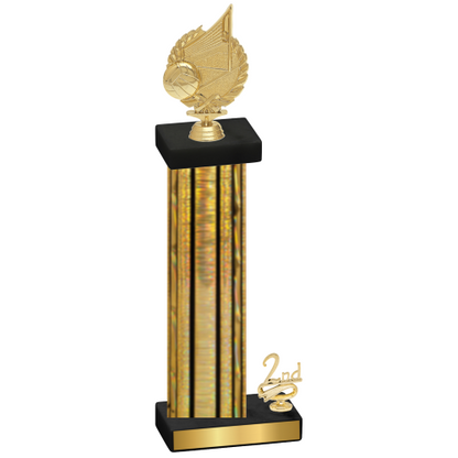 Accented Single Gold Glacier Second Place Volleyball Trophy