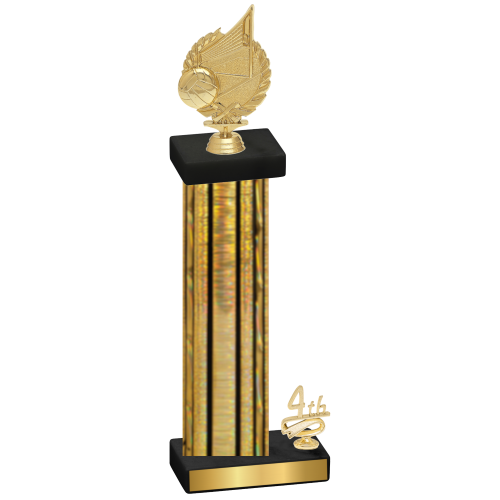 Accented Single Gold Glacier Fourth Place Volleyball Trophy