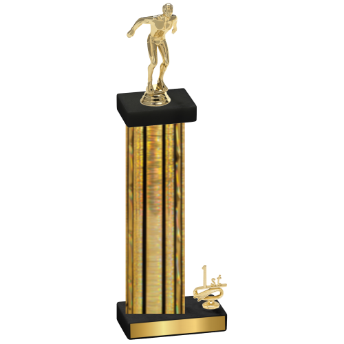 Accented Single Gold Glacier First Place Swimming Trophy