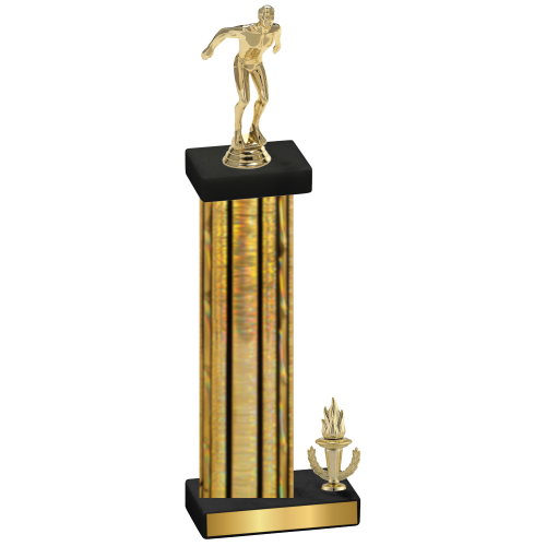 Accented Single Gold Glacier Victory Swimming Trophy