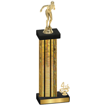 Accented Single Gold Glacier Fourth Place Tennis Trophy