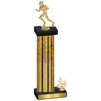 Accented Single Gold Glacier Fourth Place Football Trophy