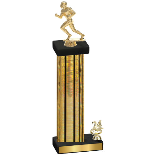 Accented Single Gold Glacier Year Football Trophy