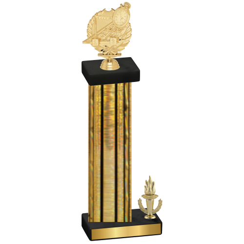Accented Single Gold Glacier Victory Swimming Trophy