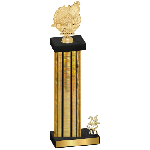 Accented Single Gold Glacier Year Swimming Trophy