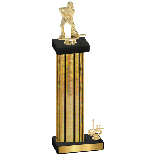 Accented Single Gold Glacier First Place Hockey Trophy