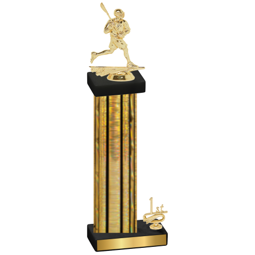 Accented Single Gold Glacier First Place Lacrosse Trophy