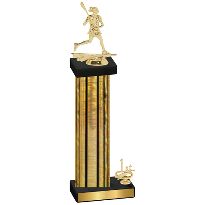 Accented Single Gold Glacier First Place Lacrosse Trophy