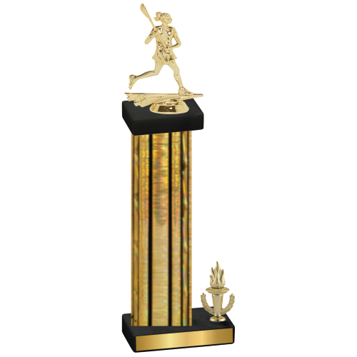 Accented Single Gold Glacier Victory Lacrosse Trophy