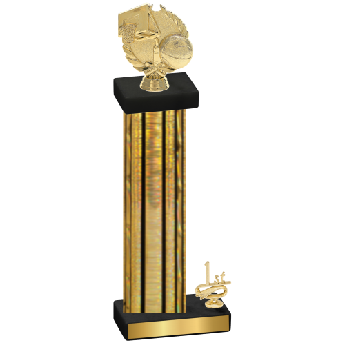 Accented Single Gold Glacier First Place Basketball Trophy