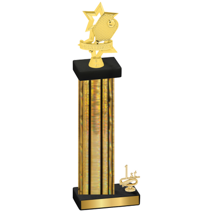 Accented Single Gold Glacier First Place Pickleball Trophy