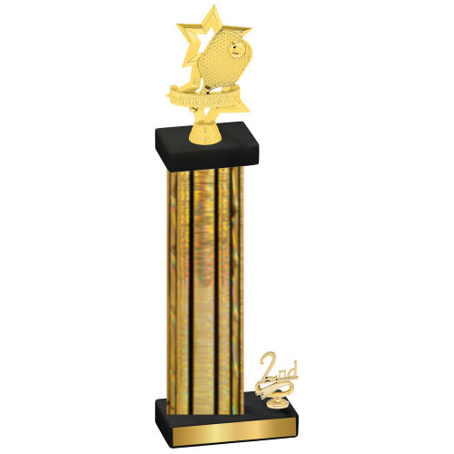 Accented Single Gold Glacier Second Place Pickleball Trophy