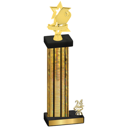 Accented Single Gold Glacier Year Pickleball Trophy