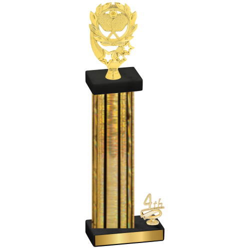 Accented Single Gold Glacier Fourth Place Pickleball Trophy