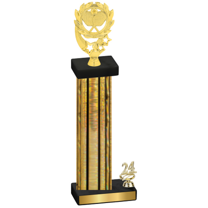 Accented Single Gold Glacier Year Pickleball Trophy