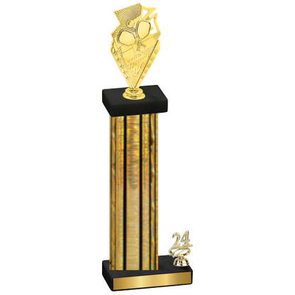 Accented Single Gold Glacier Year Pickleball Trophy