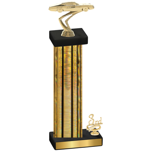 Accented Single Gold Glacier Third Place Cars Trophy