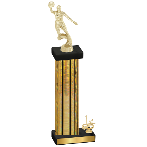 Accented Single Gold Glacier First Place Basketball Trophy