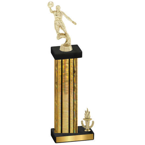 Accented Single Gold Glacier Victory Basketball Trophy