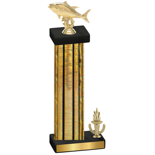 Accented Single Gold Glacier Victory Fishing Trophy