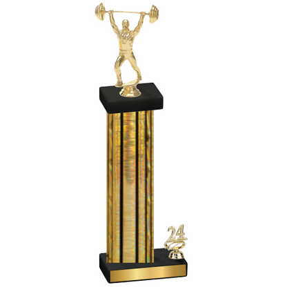 Accented Single Gold Glacier Year Weights Trophy