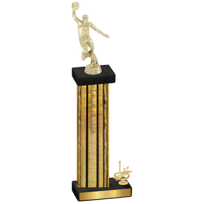 Accented Single Gold Glacier First Place Basketball Trophy