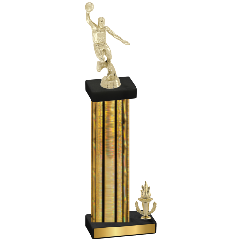 Accented Single Gold Glacier Victory Basketball Trophy