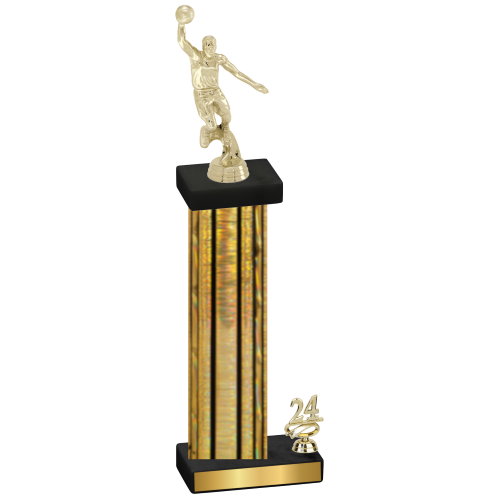 Accented Single Gold Glacier Year Basketball Trophy