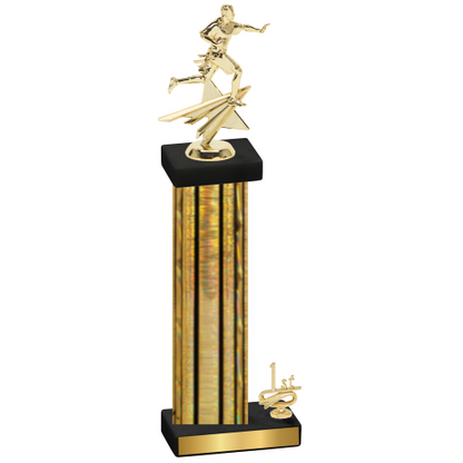 Accented Single Gold Glacier First Place Flag Football Trophy