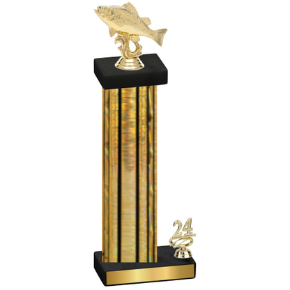 Accented Single Gold Glacier Year Fishing Trophy