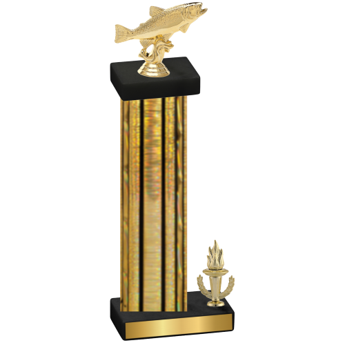 Accented Single Gold Glacier Victory Fishing Trophy